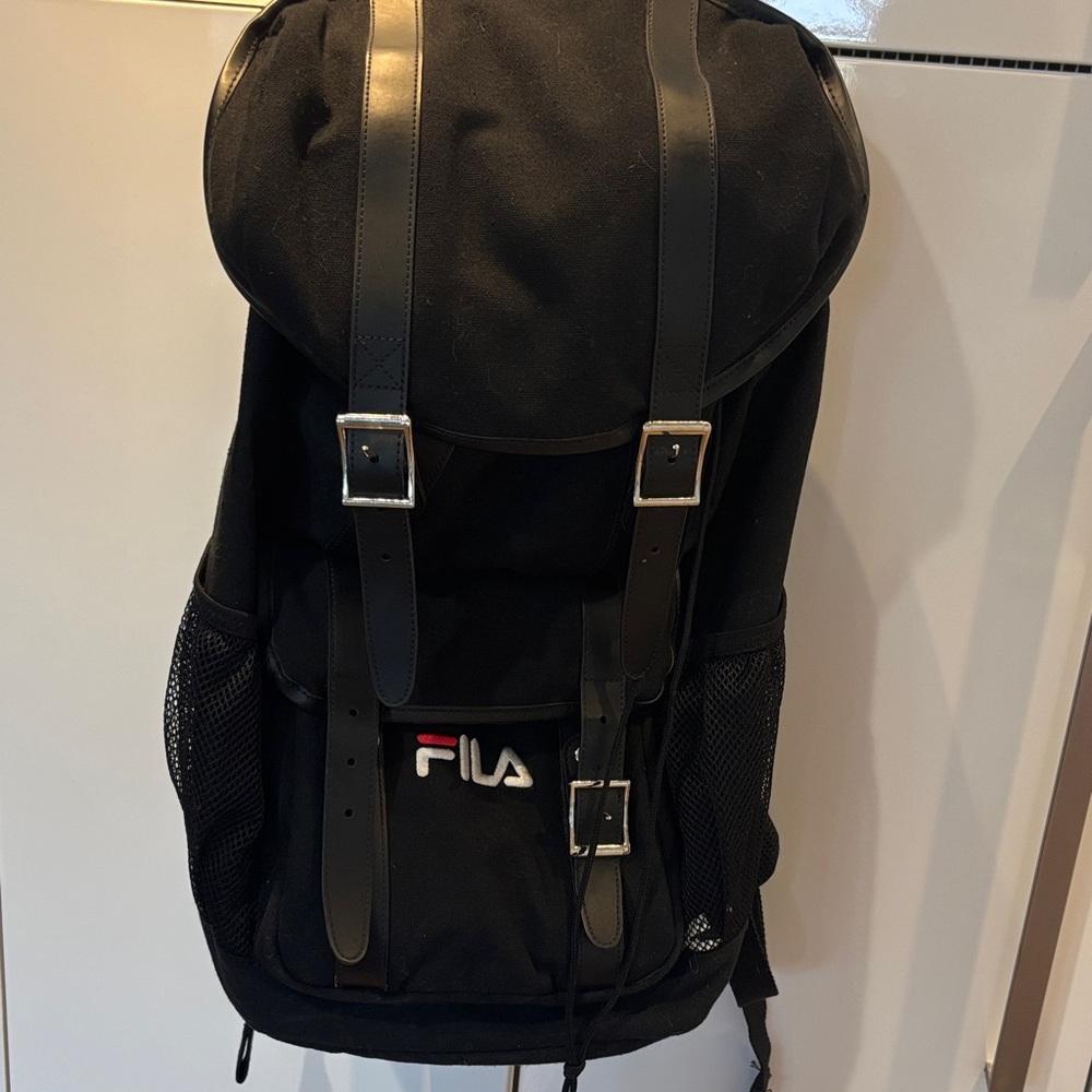 Fila Black Backpack with Buckle Straps